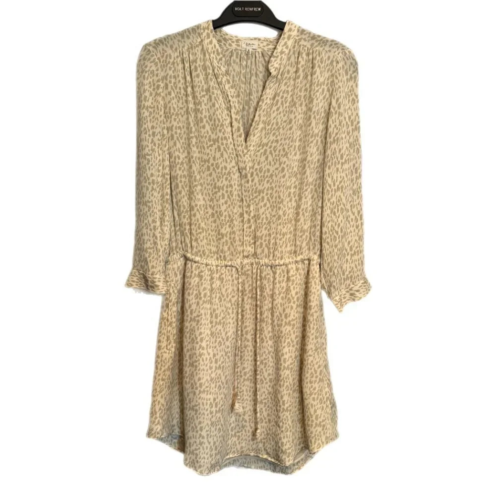 Babaton Bennett Dress Size XS 100% Silk Giraffe Print Mini Travel DAMAGED READ